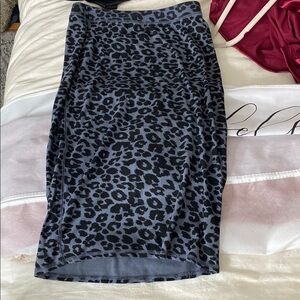 Old Navy Gray Black Midi Pencil Skirt Cocktail